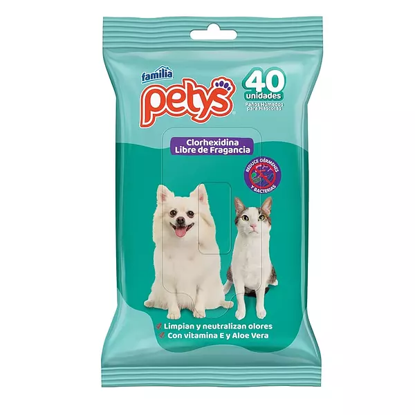 Pañitos Humedos Petys con Clorexidina