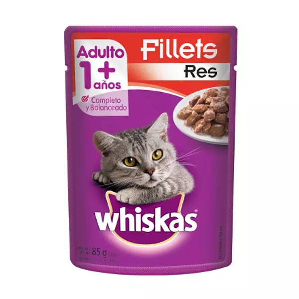 Whiskas Pouche De Res Para Gato 1 +Años