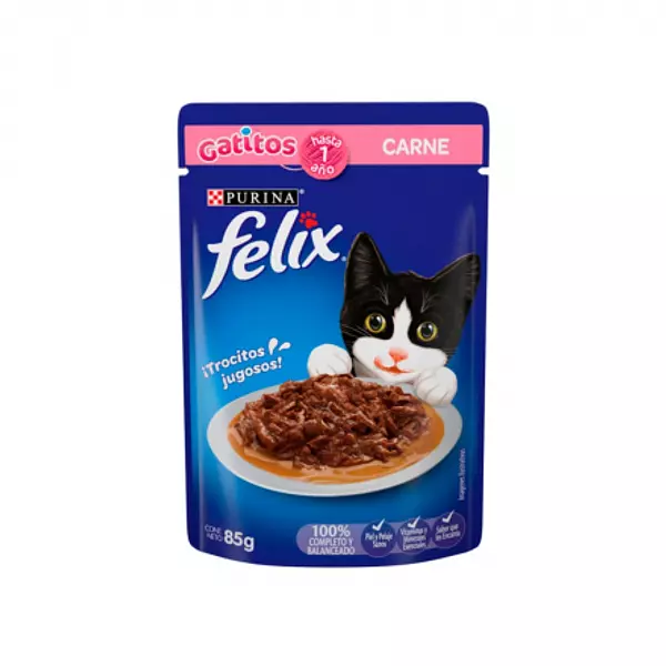 Felix Pouche Con Carne Para Gatitos