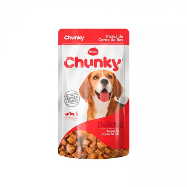 Chunky Delidog Comida Húmeda Trozos De Carne De Res X 250g